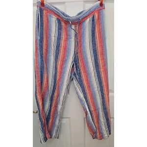 Women's Per Se Large Pants Multicolor Striped